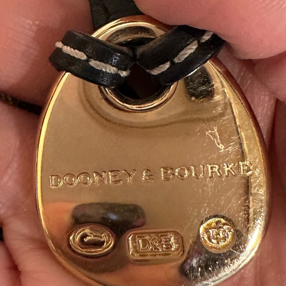 Dooney Bourke Denim Hearts Charcoal w/Gold Heart Signature Shoulder - NWOT​ - Picture 6 of 9